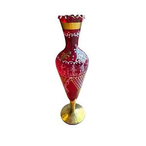 Murano Classical Cameo Vase Italian Art‎ Glass 10"